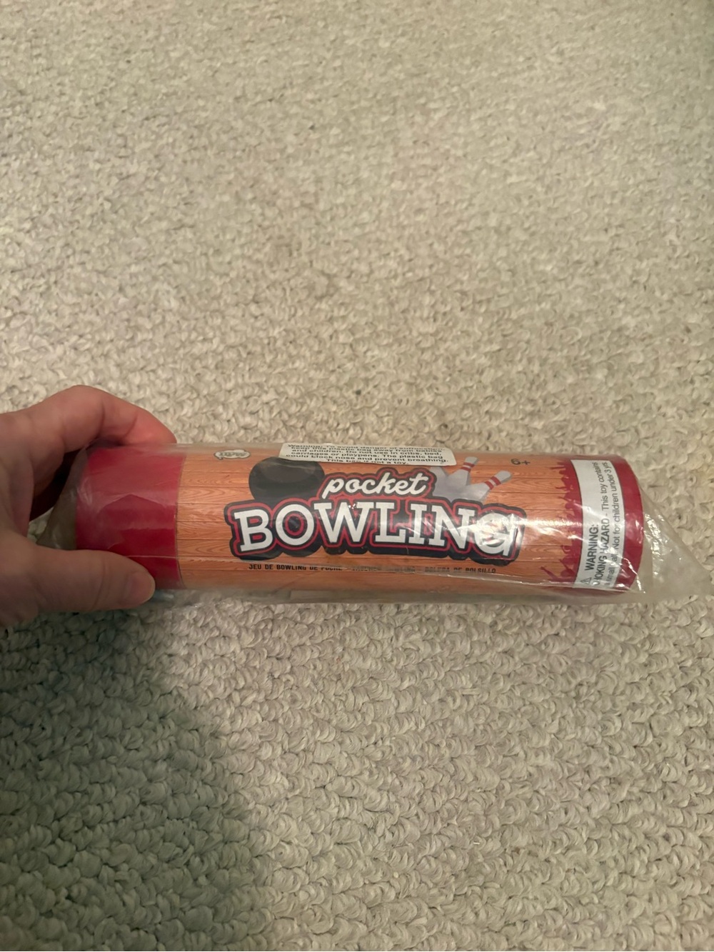Pocket Bowling Toy - Red and Orange nwt